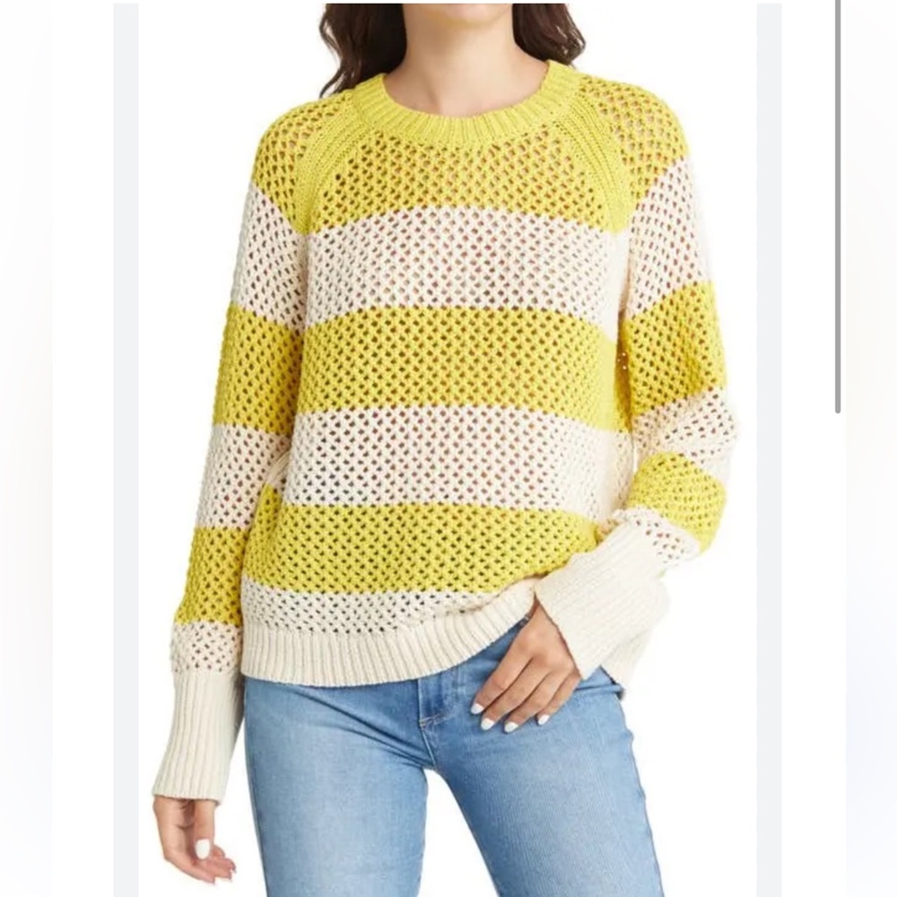 ALLSAINTS Lou Cotton Mesh Crewneck Sweater